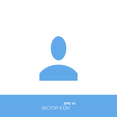 Profile icon in flat style isolated on white background.