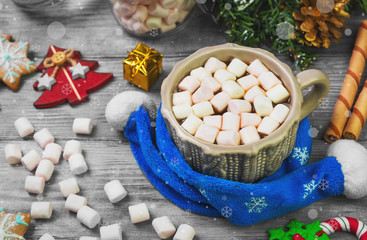 Hot drink chocolate marshmallow