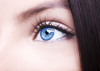 Obraz premium Beautiful insightful look blue woman's eye