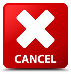 Obraz premium Cancel red square button