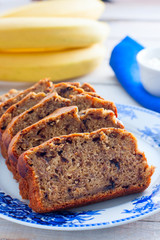 Slices of banana bread for breakfast