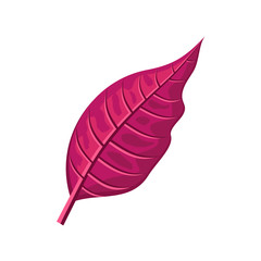 Red Leaf Vector Illustration in Flat Design