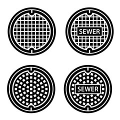 manhole sewer cover black symbol vector