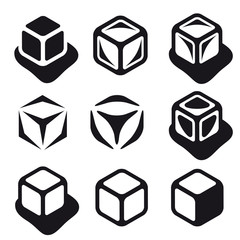 ice cube black symbols vector
