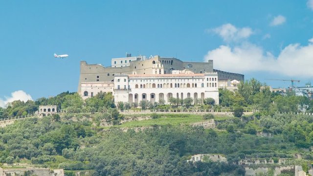 Castel Saint Elmo Landmark Close-up Hilltop Fortress in Naples Italy on a Sunny Day