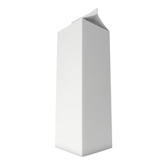 Milk or juice box. Retail package mockup. 3d render illustration isolated on white.
