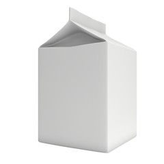 Milk or juice box. Retail package mockup. 3d render illustration isolated on white.
