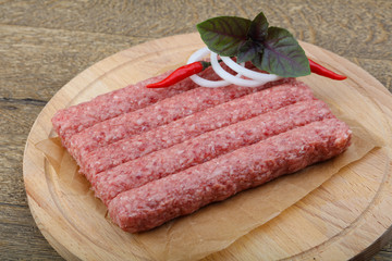 Raw sausages for grill