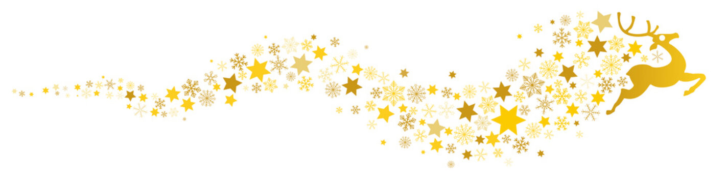 Golden Reindeer Snowflakes Star Dust