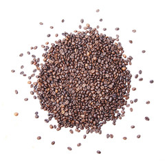 Round of coffee beans