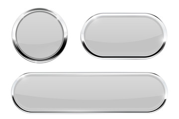 White buttons with chrome frame