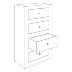 Office cabinet. Outline drawing