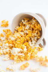 popcorn on a white background