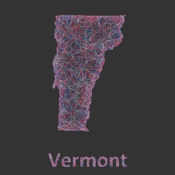 Vermont line art map
