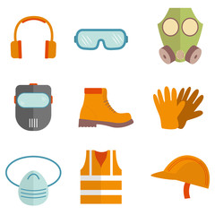 Industrial safety equipment design vector illustration