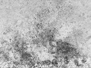 Closeup surface old and dirty cement floor damaged by rain and sunlight textured background in black and white tone