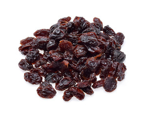 Dried raisins isolated on white background