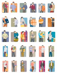 Set Of 30 Vector's Of Man In Action