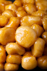 Homemade sweet pastry (chak-chak) fried deep-fried and glued by