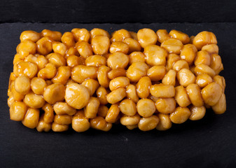 Homemade sweet pastry (chak-chak) fried deep-fried and glued by