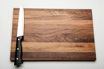 kitchen knife on cutting Board