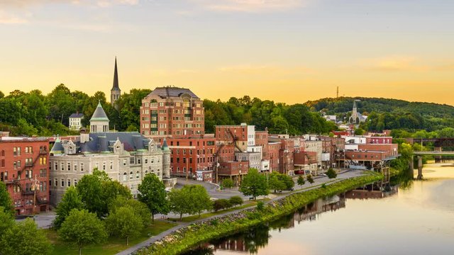 Augusta, Maine, USA Skyline Time Lapse.