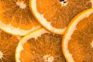 Slices of orange texture, natural background