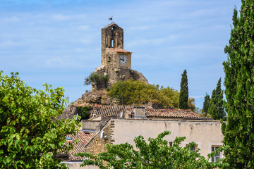 Fototapeta na wymiar Clock tower of Lourmarin, France