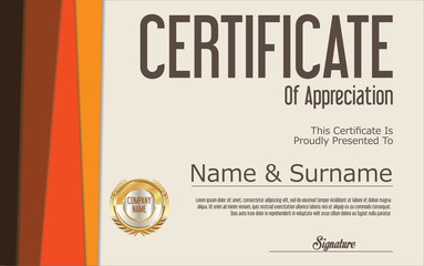 Certificate retro design template