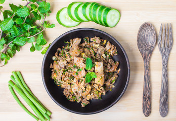 Spicy minced pork Thai Food