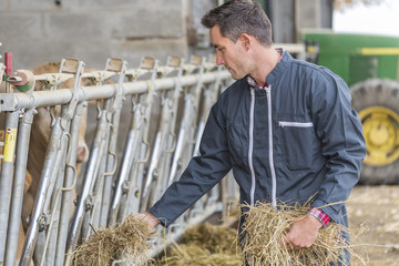 Portrait of young attractive farmer