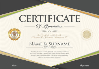 Certificate retro design template