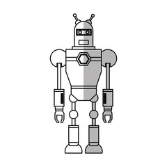 Robot cartoon icon. Robotic technology machine cyborg and science theme. Isolated design. Vector illustration