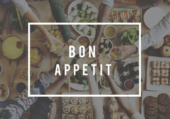 Bon Appetit Buffet Cuisine Culinary Catering Tasty Concept