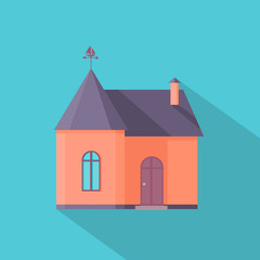 House Vector Illustration in Flat Design.  