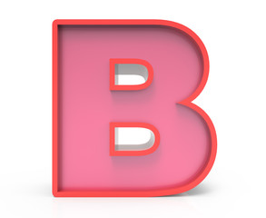 red block letter B