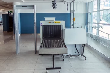 Printed roller blinds Airport  airport security metal detector scanner