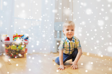 Fototapeta premium happy little baby boy at home