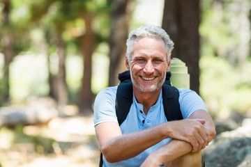 Hiker smiling and posing 