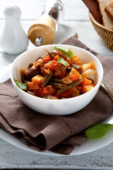 Baked vegetables with beans