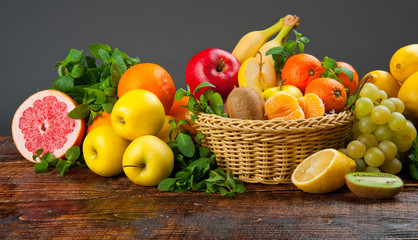 tasty and healthy food vegetables and fruits