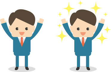 ビジネスマン 表情 笑顔 喜び