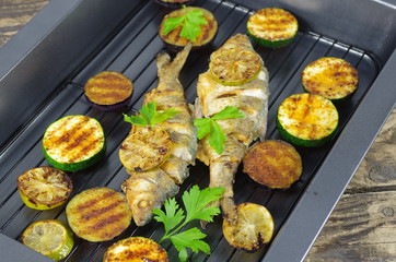 fried fish with vegetables