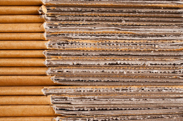 Patterned paper corrugated cardboard