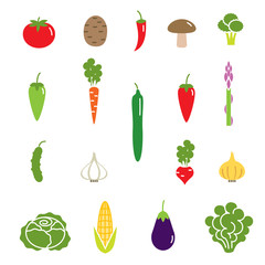 Vegetables color icon set