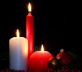 Christmas balls and candles