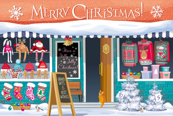 Christmas Market greeting card - 128721646