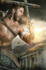 Obraz na płótnie Canvas Gladiator/Barbarian warrior