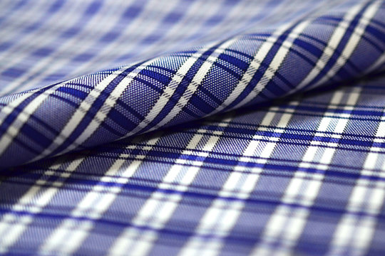 close up roll stripe dark blue and white scott pattern fabric of