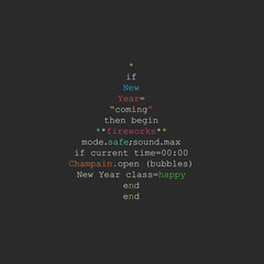 Christmas tree made of programming code in Ruby language